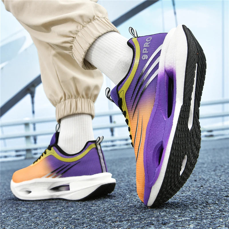 Men Women's breathable racing running shoes spring autumn soft-sole outdoor casual sports shoes thick-sole speed light sneakers