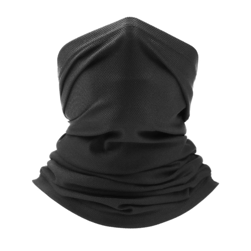 WRELS Ice Silk Sunscreen Mask Outdoor Cycling Face Cover Solid Color Neck Wrap UV Protection Ear Bandana Scarf Protection