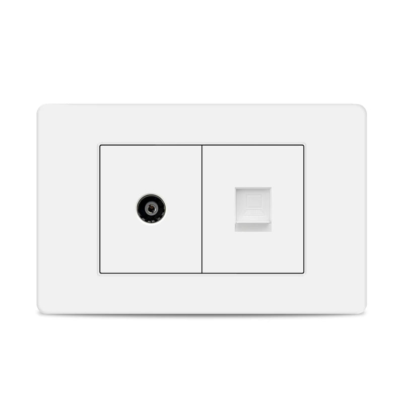EU Korea Power Plug with 16A Usb Wall Socket,Electric 2Way Light Switch Panel,Universal USB Type-C 20W Fast Charging Outlet 220V