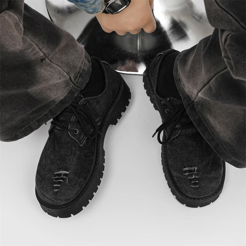 Men's Shoes New Four Seasons Versatile Casual Non-Slip Wear-Resistant Comfort Outdoor Shoes Youth Fashion Thick Sole Tide Shoes