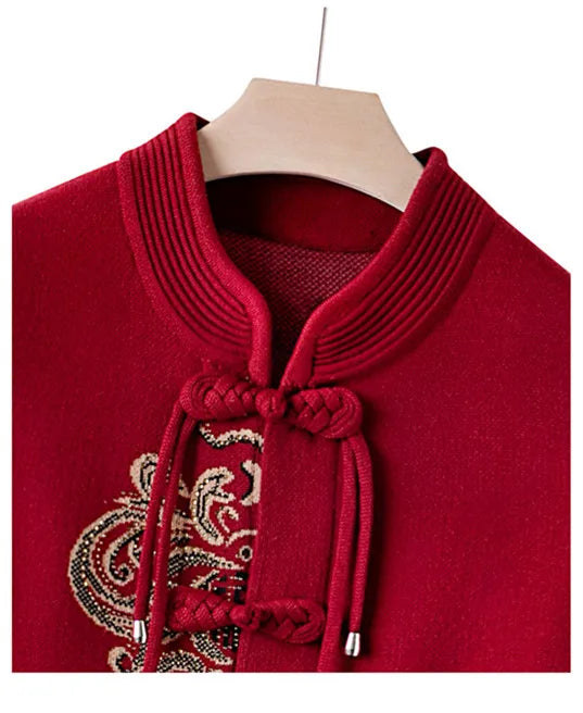 New In Coats & Jackets Vintage Printed Middle Aged Mother Spring Autumn Jackets China Style Women’s Coat Outerwears Grandma Top