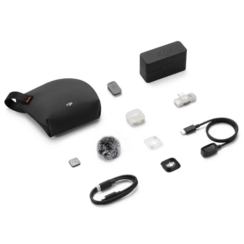 DJI Mic Mini 2S Wireless Microphone 28-Hour Internal Storage, 32-bit Float Internal Recording Two-Level Al Noise Canceling