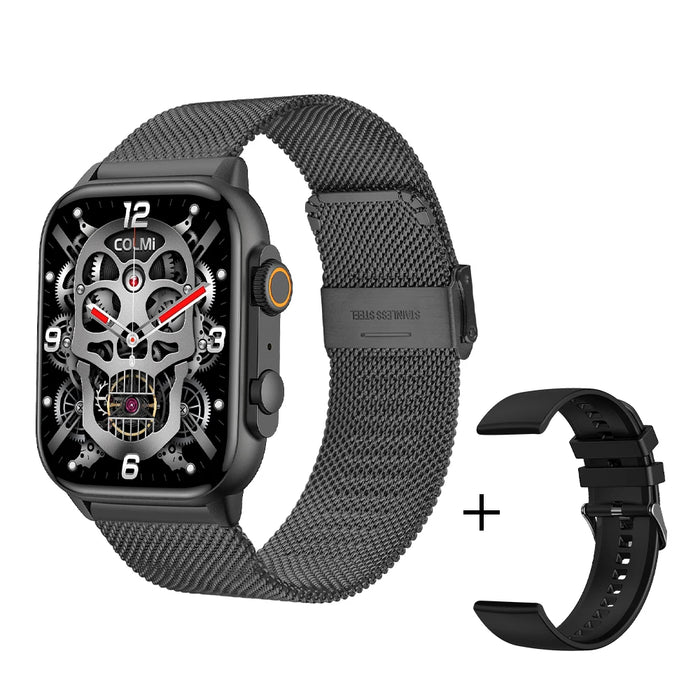 COLMI C81 2.0'' AMOLED Smartwatch Support AOD, 100 Sports Modes, IP68 Waterproof Smart Watch Men Women PK Ultra Series 8 Black Metal Strap