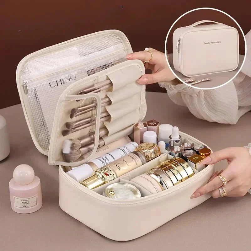 1pc Women's Cosmetic Bag Portable Storage Bag Large Capacity Luxury Makeup Bag Travel Organizer Essentials Toiletry Bags.
