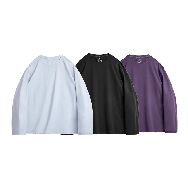 អាវយឺតដៃវែង Maden Casual 7A ប្រឆាំងបាក់តេរី ស្ងួតរហ័ស សម្រាប់បុរស រដូវផ្ការីក ត្រជាក់ ស្រួល មានខ្យល់ចេញចូល ក រាងមូល អាវយឺតស្រទាប់ៗ