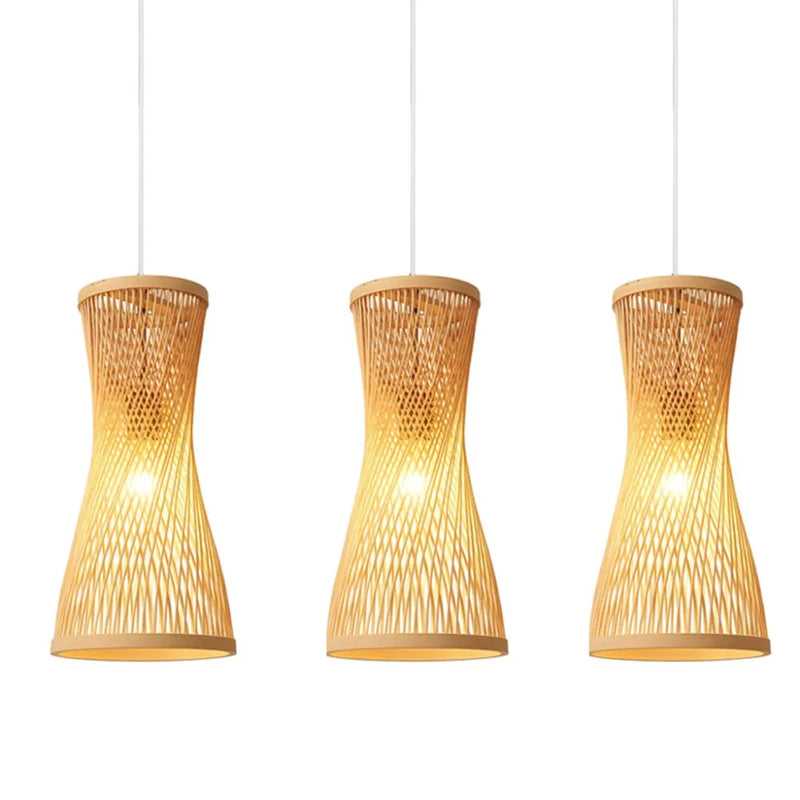 JOYINLED Japanese Style Bamboo Pendant Lamp Hand Woven Bamboo Art Lamp Shade for Chandelier Table Lamp Home Decor Light Fixture