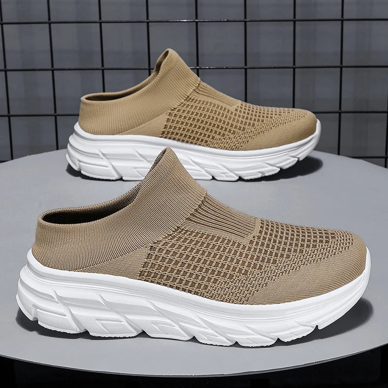 Mens Walking Shoes Summer New Style Semi Draggable Easy Take Off Breathe Cushioning Couples Daily Commuting Walking Casual Shoes