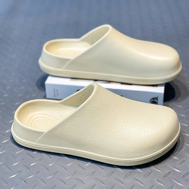 Couple's Baotou Slippers Waterproof Anti slip Oil proof Chef Shoes Summer new Men's and Women's Soft Sole comfort Casual Sandals