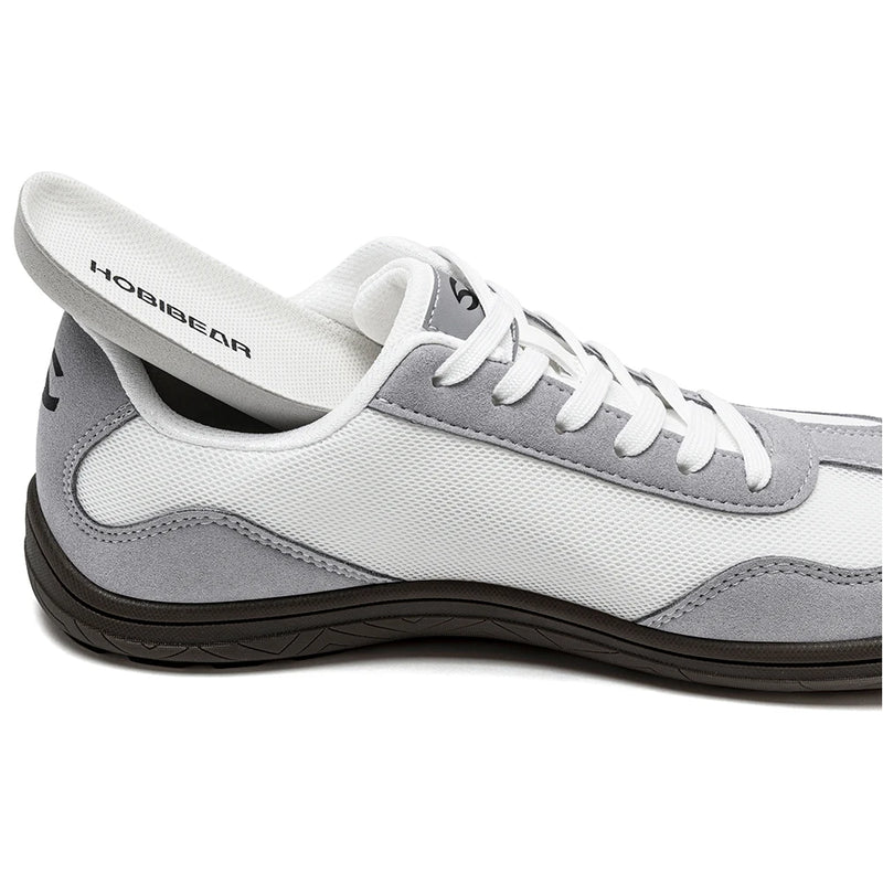 HOBIBEAR Wide Barefoot Shoes Womens Mens Zero Drop Minimalist Sneakers Artificial Leather Mesh Retro Walking Shoes