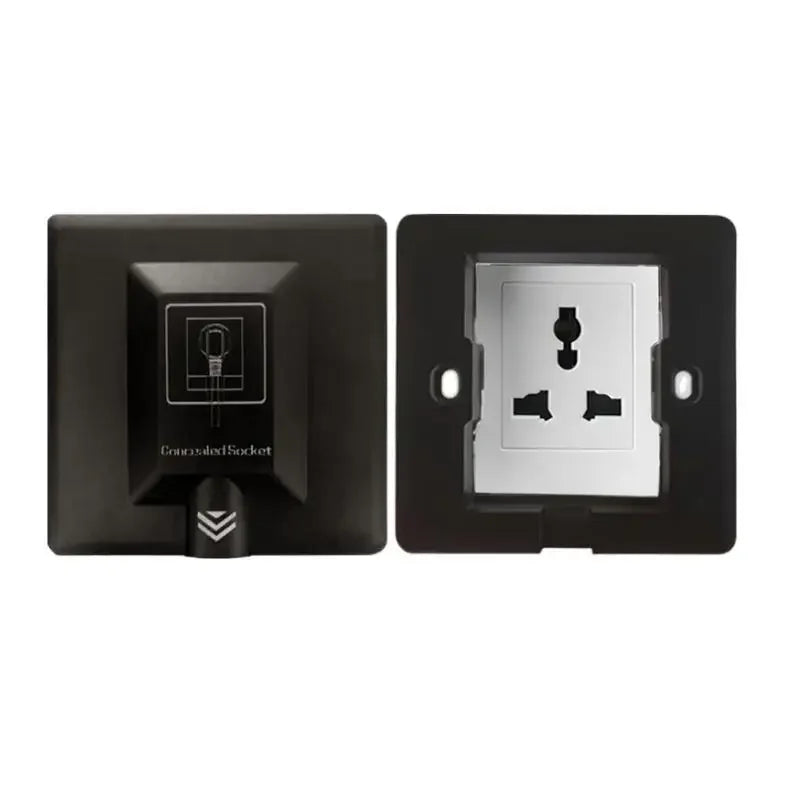 UK Plug 13A Wall Embedded Socket Panel, Hidden Wall 220V Electrical Socket, Model 86 Refrigerator Invisible Power Outlet
