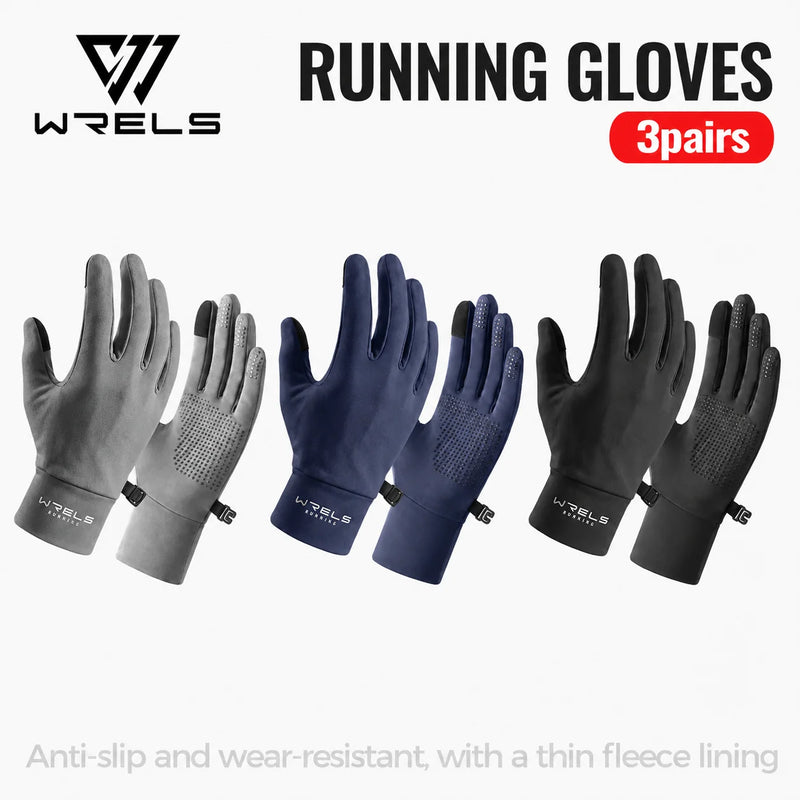 WRELS Driving Gloves Thermal Anti‑Slip Glove Liners Touch Screen Running Hiking Cycling Winter Men Women Outdoor Sports Glove