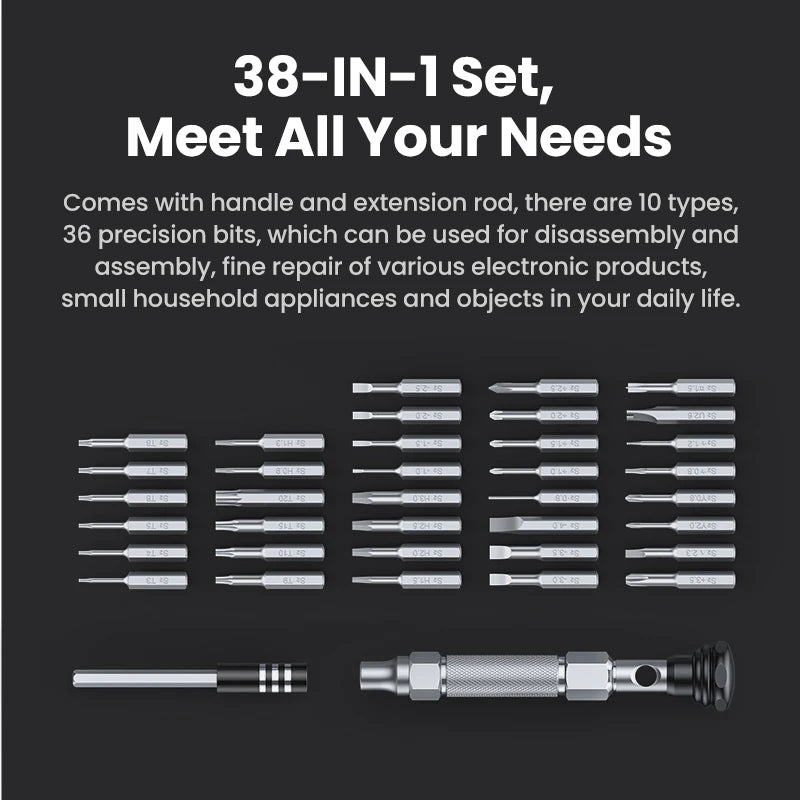 UGREEN 38-in-1 Precision Screwdrivers Repair Set for Mobile Phone PC Multifunction Maintenance Disassembly Tool Screwdriver
