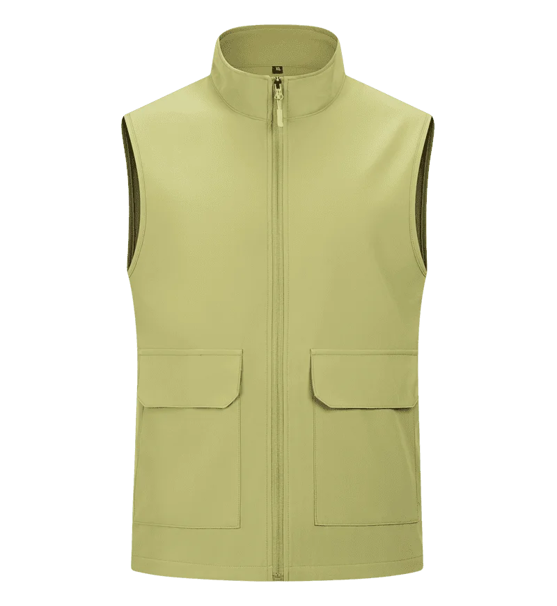 Spring Autumn high-end soft-shell stand-up collar jacket work uniform with logo, 4S store large pocket workwear vest