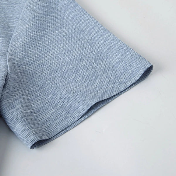 Seamless Color Cotton Polo Shirt Men Flat Knit Business Casual Short Sleeve, Breathable Quick-Dry Tee