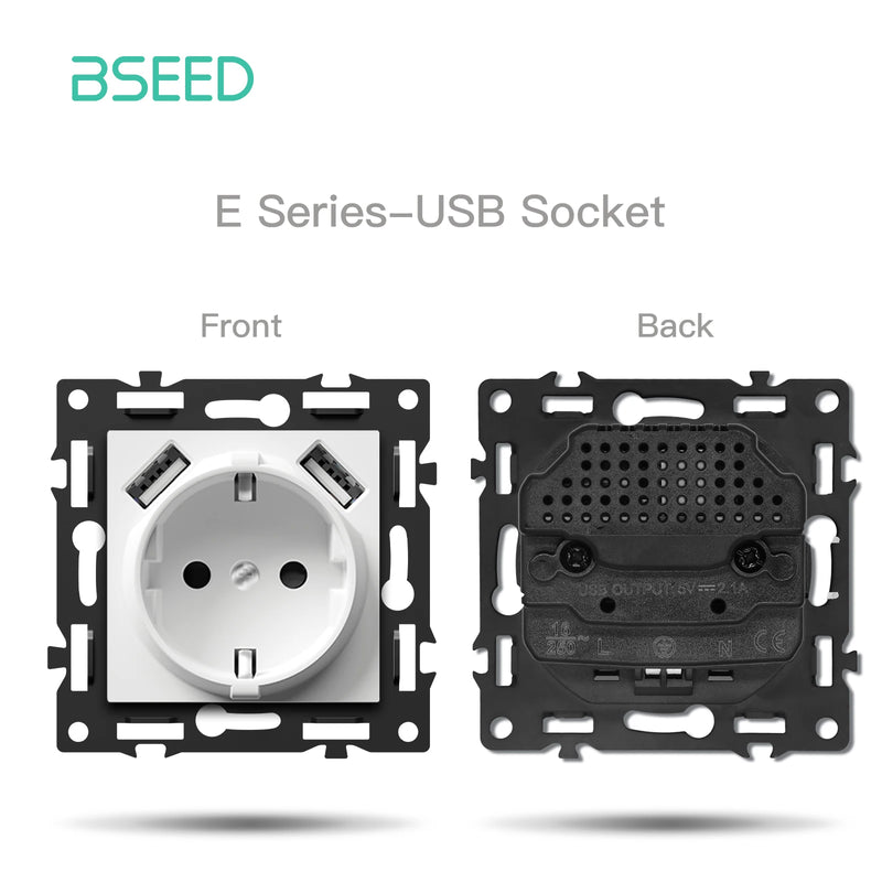 BSEED WIFI Click Switch Module 1/2/3/4Gang Smart Light Switch DIY Part PC Plastic Frame Smart Socket Components Tuya Smart Life