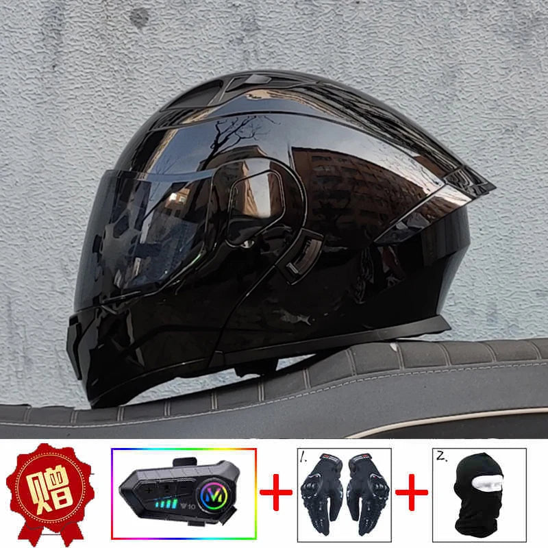 ORZ high-quality motorcycle professional racing flip helmet ABS material modular dual lens Bluetooth helmet DOT certification