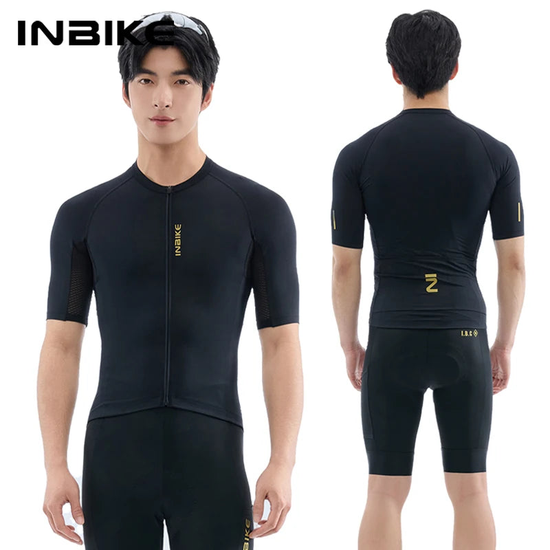 INBIKE Men‘s Cycling Jersey Summer Bike Short Sleeve Moisture-wicking Quick Dry Sport T-Shirt Outdoor Road Bike MTB Clothing Man