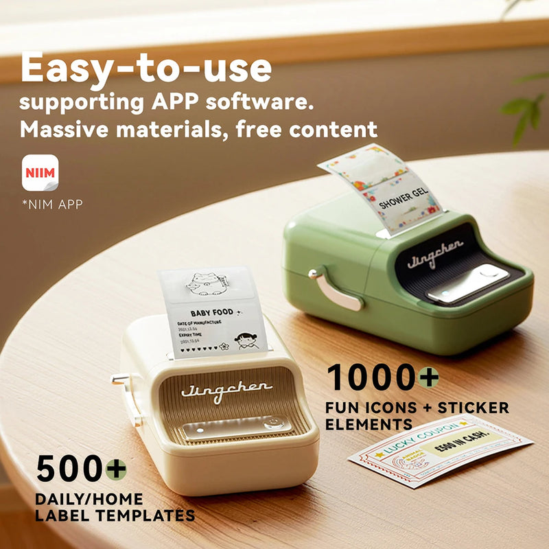 NIIMBOT B21 Kitchen Label Printer 20-50mm Wireless Thermal Label Maker with Freezer Labels Inkless Adhesive Sticker for Home