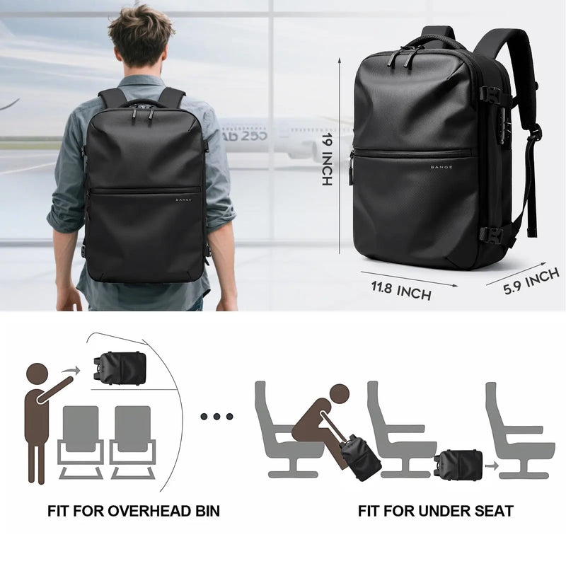 BANGE Anti-Theft Men Travel Backpack Vacuum Compression 15.6 inch Laptop Backpack For Business School Bag Pack Hiking Backpacks