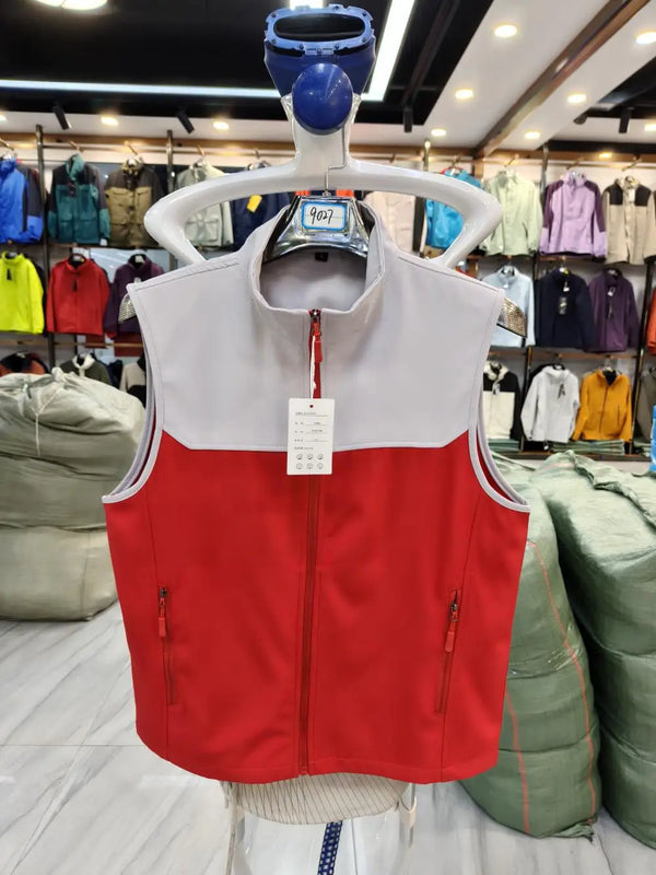 2026 Soft-shell work uniforms for enterprise catering staff New Customized color-block waterproof  vest with logo printing