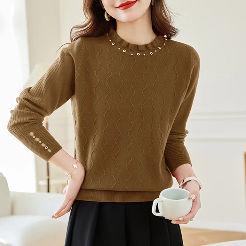 Female Clothing New Knitwear Jersey For Women Spring Autumn Woolen Blouse Winter Basic Wear Pullover Sweaters Knit Jumper Tops