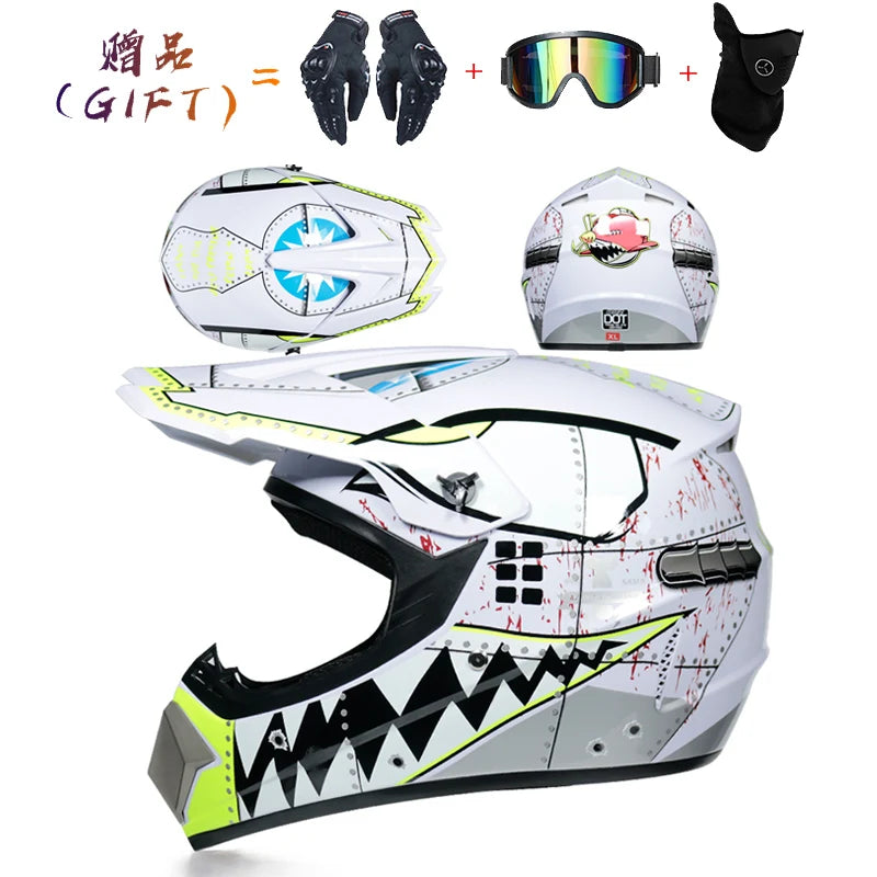 Send 3 pieces gift motorcycle helmet children off-road helmet bike downhill AM DH cross helmet capacete motocross casco