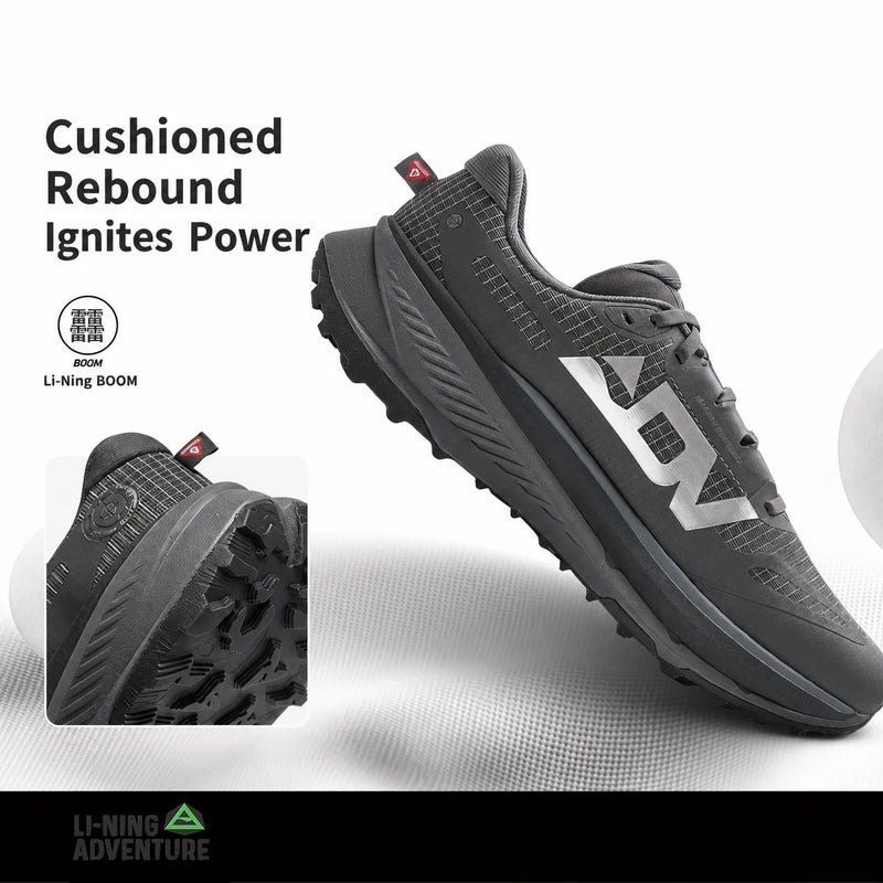 ស្បែកជើងរត់បុរស Li-Ning DI LU 2 ផ្លូវលំ XTRM-BOOM FIBER Cushion LN DWR ស្បែកជើងកីឡាការពារទឹក LiNing ការពារការរអិល ARNV009