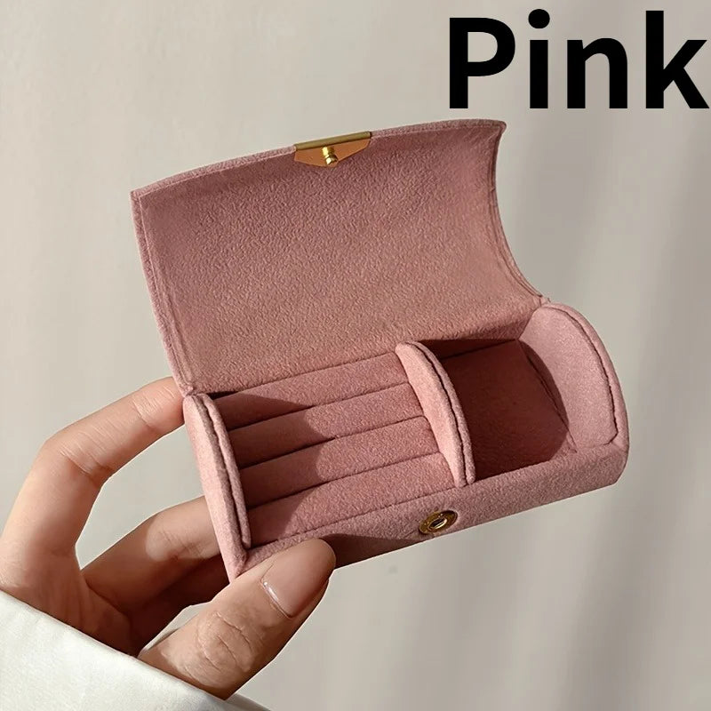 1pc Premium velvet jewelry storage box,portable jewelry box,perfect gift for birthdays and Mother's Day.Jewelry storage box.