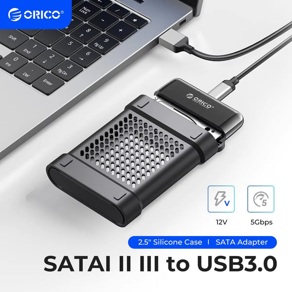 ORICO 2.5 Inch SATA Adapter with 2.5" Silica gel Box HDD Enclosure Case  for 2.5'' HDD/SSD External Hard Drive Disk 50 CM Cable