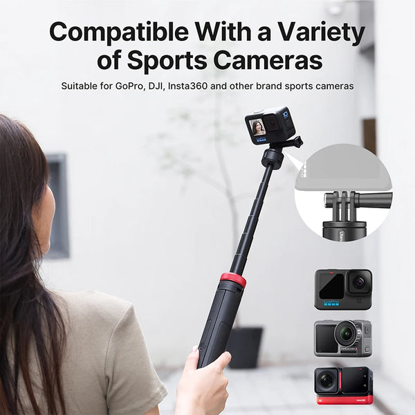 ដំបង Selfie ដែលអាចពង្រីកបាន Ulanzi Go-Quick II ទំហំ 1.4 ម៉ែត្រ សម្រាប់កាមេរ៉ា GoPro Hero 13 12 11 10 DJI Insta360 ដំបងបន្ថែមសម្រាប់កាមេរ៉ា