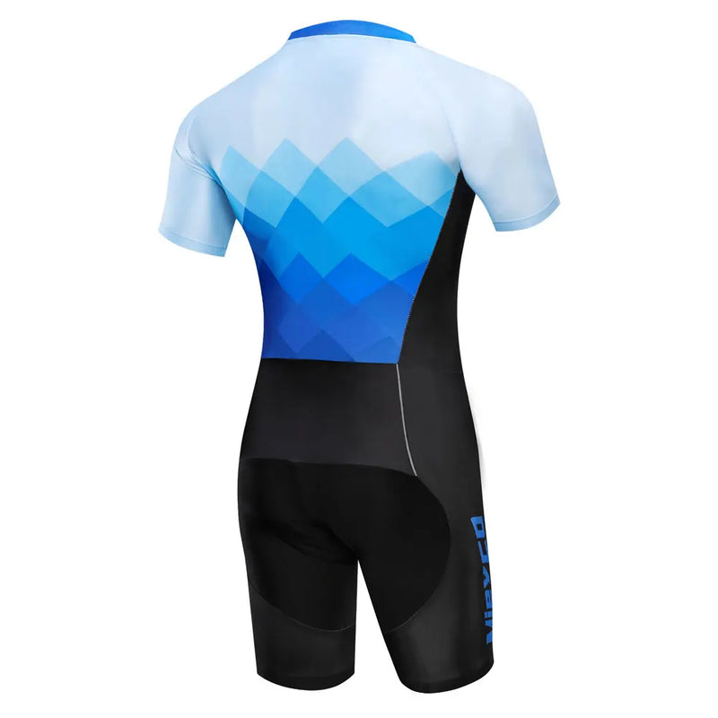 Men's Pro Team Triathlon Suit One Piece Skinsuit Quick Dry Breathable Cycling Running Racing Jumpsuit Bike Sportswear