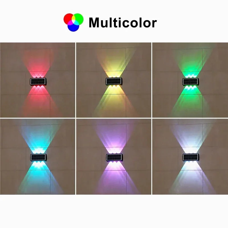 Solar LED Spotlight Outdoor Waterproof Upper Lower Lighting Porch Lights Solar Powered Streetlight for Balcony Courtyard Garden