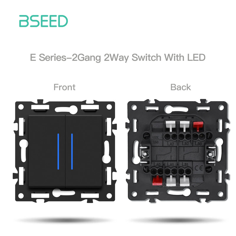 BSEED Wall Button Switch 1/2Gang Part 65W Wall Socket Module Part Internet TV Telephone Socket Glass Frame DIY Function Part