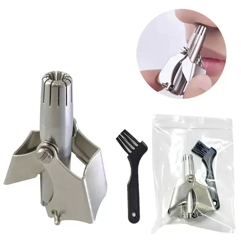Stainless Steel Manual Nose Hair Trimmer For Men Women Washable Mechanical Nose Hair Remover Portable Nose Clipper