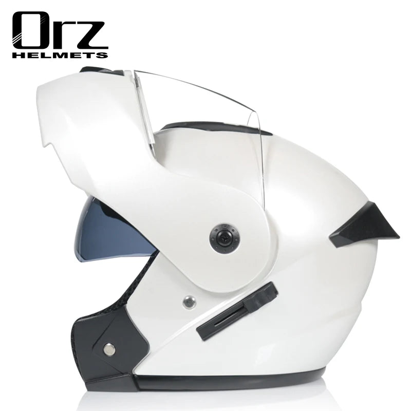 ORZ DOT Certification ORZ Motorcycle Helmet Double Lens Cross Section Helmet Safety Modular Flip Helm Unisex Helmet With Visor