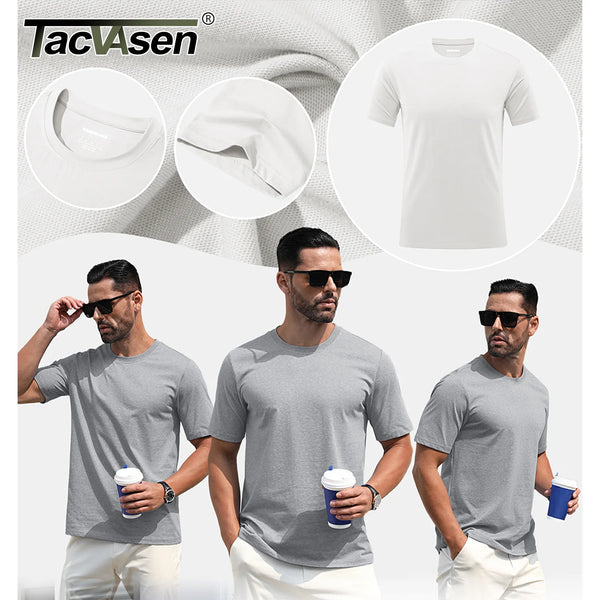 TACVASEN Short Sleeve Crew Neck Cotton T-shirts Mens Breathable Casual T-shirt Sports Pullover Basic Tee Shirts Tops Clothing