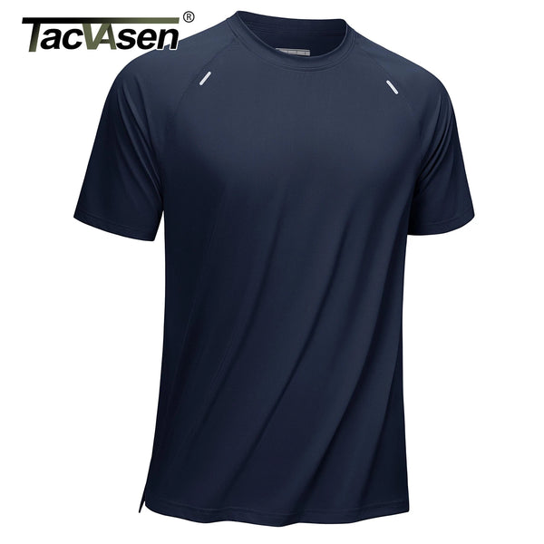TACVASEN Lightweight Athletic T-Shirt Mens Quick Dry Stretch Mesh Shirts Recyclable Polyester Tops Running Workout Gym Shirt Tee