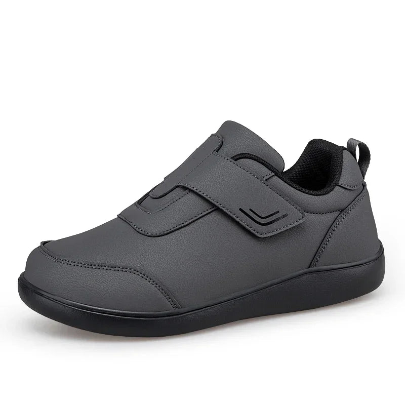 Wide Toe Box Orthopedic Shoes for Men Women Adjustable Hook&Loop Leather Casual Sneakers Elderly Easy Wear Walking Footwear