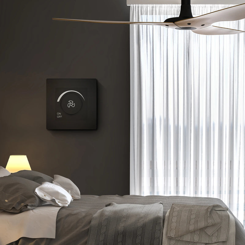 BSEED Fan Switch Knob Button Switch Adjust Speed With Wall Power Socket Switch ON OFF Plastci Frame Black 220V