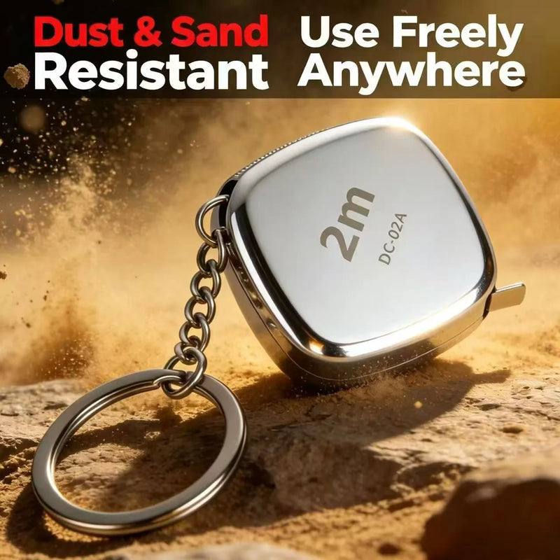 2M Mini Keychain Tape Measure Stainless Steel Waterproof Shockproof High Precision Portable Pocket Measuring Ruler For Daily Mea