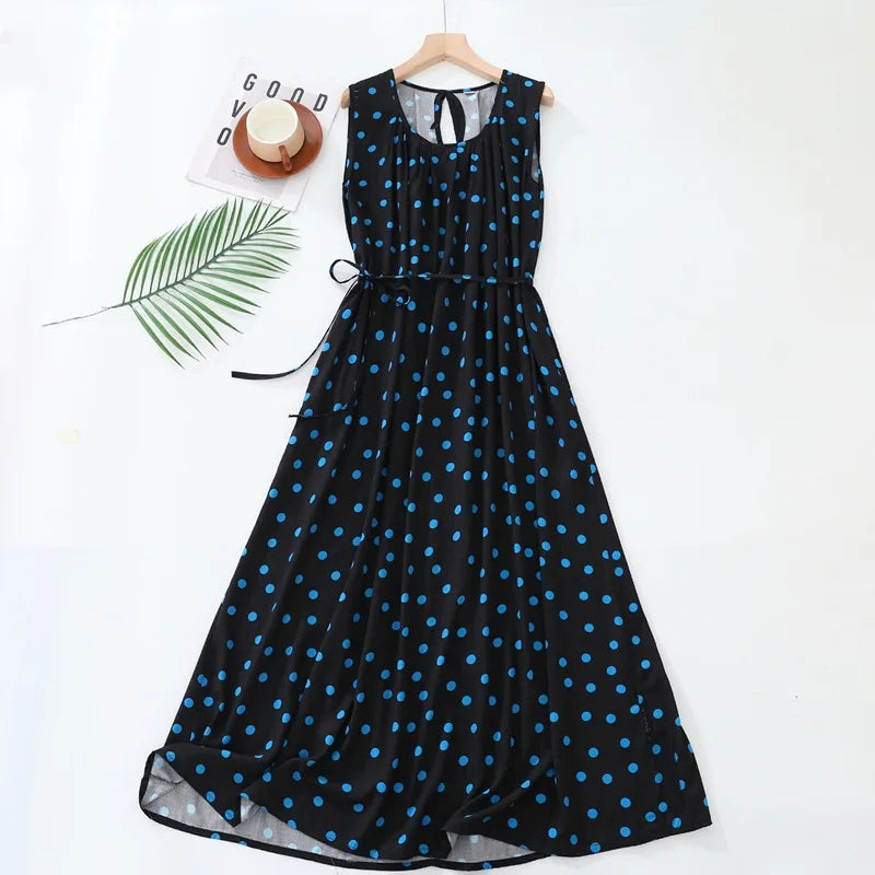 Spring Summer New Literary Artistic Style Large Size Women's Clothing Cotton Silk Printing Night Dress Lady Home Nightgowns