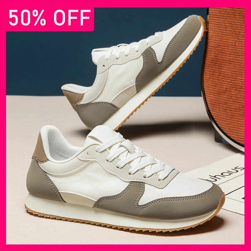 Men Sneakers Spring Retro Versatile Flat Bottom Anti Slip Wear-resistant Outdoor Fitness Shoes 2026 New Comfort Running Shoes
