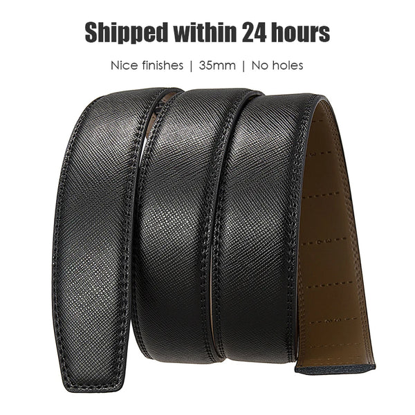 VATLTY 35mm Belt Strip for Men Premium Cowhide Fashion Trouser Girdle Non-Perforated 3.5cm Belt Without Buckle Leather Belt Male