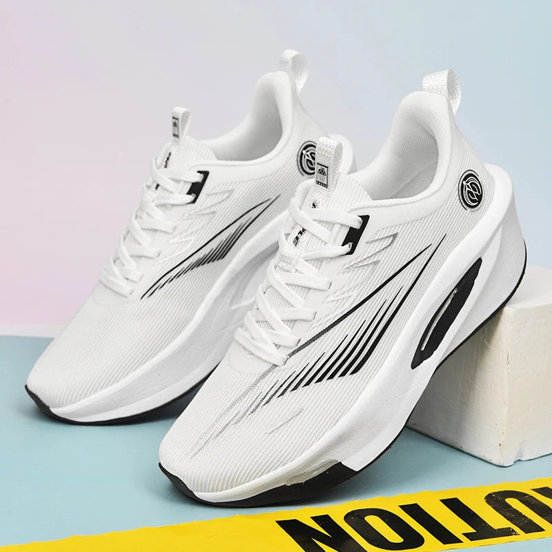 Couple Running Shoes Breathable Mesh Lightweight Cushioning Field Long-distance Running Training Sneakers for Men Women