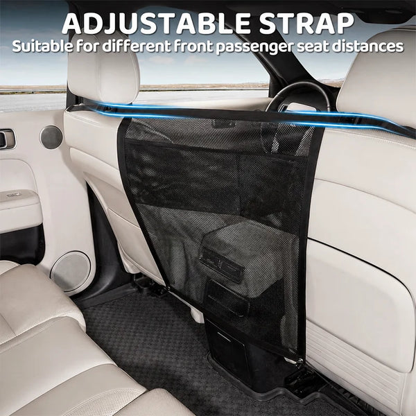 SEAMETAL Car Storage Net Bag Double Layer Pet Barrier Elastic Expandable Mesh Bag Car Divider for Dog Isolation Car Accessories