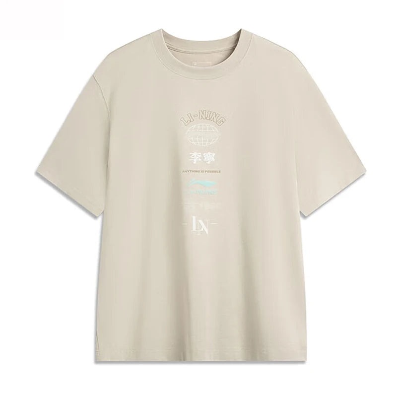 អាវយឺតបុរស Li-Ning ស្ទីលកីឡា AT DRY FREEZE Reguler Fit 75% កប្បាស 25% Polyester អាវយឺតដៃខ្លី LiNing AHSV163