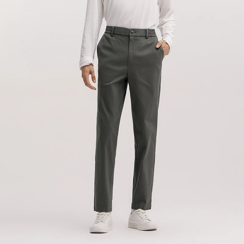 Semir Versatile Pants Men 2026 Spring Solid Color Tapered Casual Comfortable Daily Wear Stylish Long Trousers