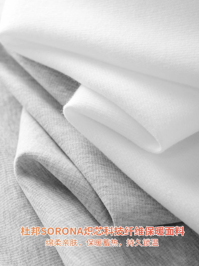 DUKEEN Sorona Fabric Warm Long Sleeve T Shirts for Men Autumn Winter Mock Neck Heavyweight Basic Undershirts Layering Piece