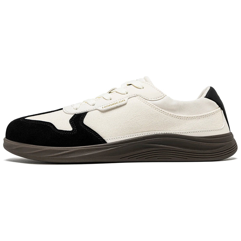 HOBIBEAR Men Women Wide Toe Box Shoes | Minimalist Artificial Leather Canvas Sneakers Lightweight Casual Lace Up Walking Shoe