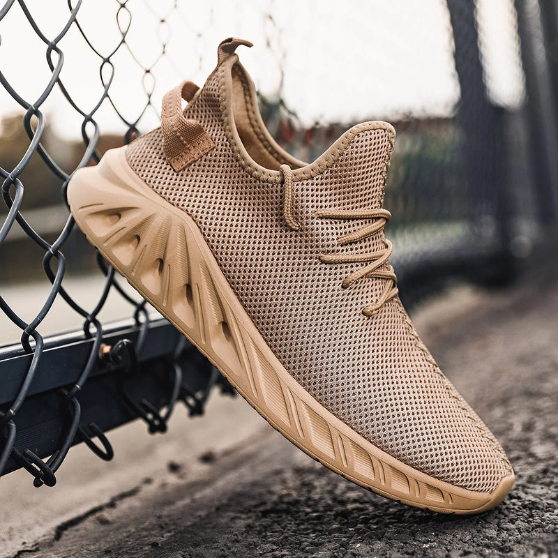 Men Sports Shoes Simple Mesh Breathable Outdoor Fitness Shoes New Soft Soled Anti Slip Rebound Comfortable Jogging Tennis Shoes